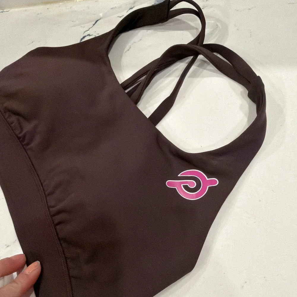 NEW Lululemon x Peloton‎ Sports Bra 4 Brown Energy Bra Medium Support